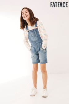 Fat Face Blue Embroidered Dungaree Shorts (T65950) | €31