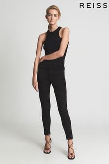 Reiss Black Lux Mid Rise Skinny Jeans (T66095) | 698 QAR