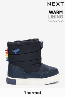 Navy Blue Thermal Thinsulate™ Lined Quilted Water Resistant Boots (T66147) | €28 - €34