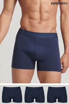 Superdry Blue Organic Cotton Boxers 3 Pack (T66269) | $49