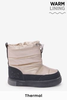 Metallic Silver Thinsulate™ Warm Lined Thermal Quilted Boots (T66386) | €13 - €14.50