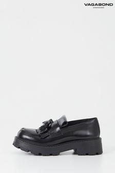 Vagabond Shoemakers Cosmo Fringe Tasssle Black Loafers (T66396) | ₪ 704
