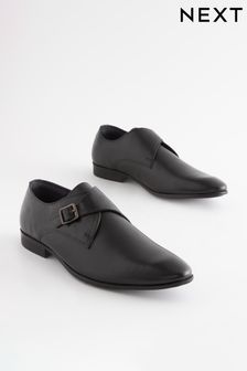 Black Leather Single Monk Strap Shoes (T66439) | 94 zł