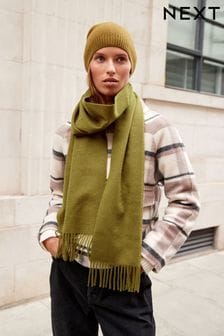 Olive Green Collection Luxe 100% Cashmere Scarf (T66549) | $157