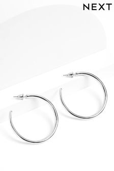 Silver Tone Taper Hoop Earrings (T66554) | $13