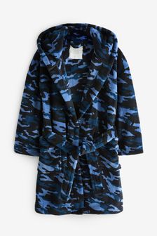  (T66657) | NT$710 - NT$1,020 藍色迷彩 - 柔軟質感抓絨浴袍 (5-16歲)