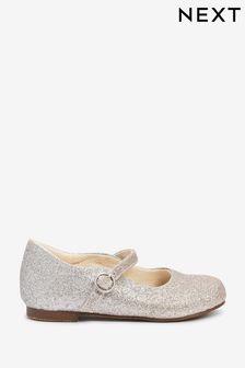 Silver Ombre Glitter Wide Fit (G) Mary Jane Occasion Shoes (T66667) | €8.50 - €9