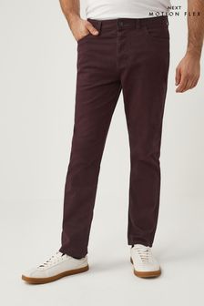 Burgundy Red Slim Fit Motion Flex Soft Touch Chino Trousers (T66724) | 36 €