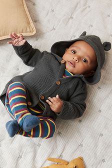 Charcoal Grey Knitted Baby Bear Cardigan (0mths-3yrs) (T66734) | $20 - $24