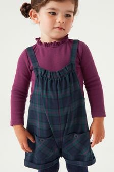 Navy Blue Check Playsuit With T-Shirt Set (3mths-7yrs) (T66750) | €28 - €33