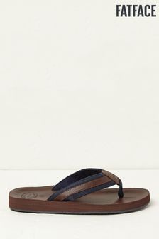 FatFace Ryde Brown Leather Flip Flops (T67505) | CHF 39