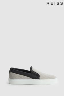 Reiss Black Luca Suede Slip-On Trainers (T67524) | 185 €