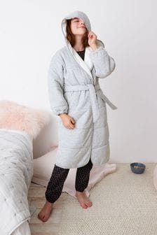 Grey Quilted Duvet Dressing Gown (9mths-16yrs) (T67540) | €52 - €72