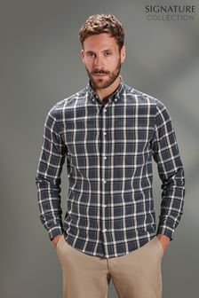Navy/White Brushed Flannel Check Shirt (T67546) | €43