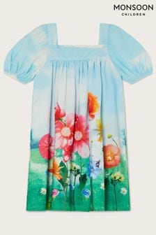 Monsoon Kleid mit Wiesenblumenmotiv, Blau (T67712) | 22 € - 25 €