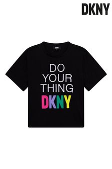 DKNY Black Do Your Thing Logo T-Shirt (T67802) | AED221 - AED276