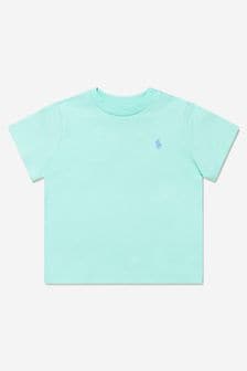 Baby Boys Cotton Jersey Logo T-Shirt in Green (T67993) | €31