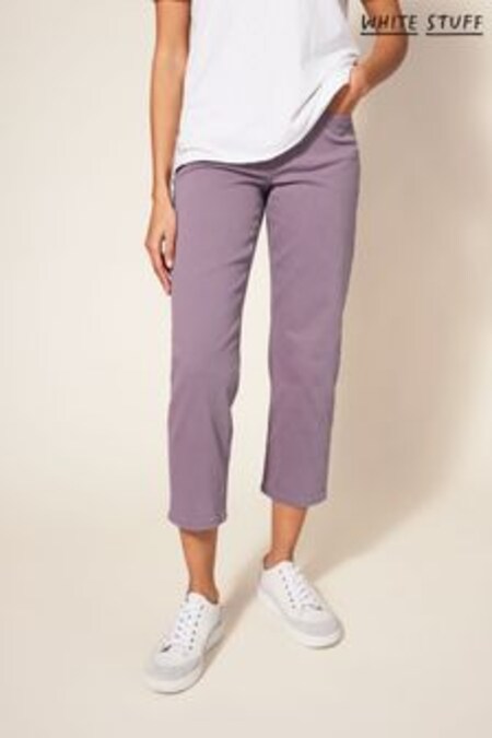 White Stuff Purple Blake Straight Crop Jeans (T68168) | $111