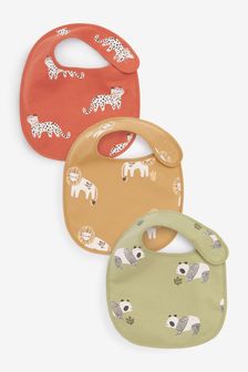 綠色／橙棕色動物 - 嬰兒圍兜3件裝 (T68298) | HK$62