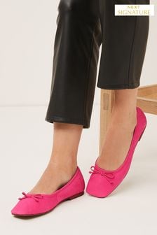 Pink Signature Angle Toe Bow Ballerina Shoes (T68510) | €19