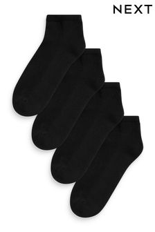 Black Cushion Sole Trainer Socks 4 Pack (T68835) | $23