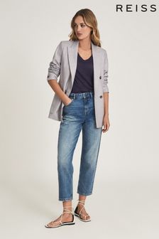 淡藍色 - REISS Elle高腰直筒牛仔褲 (T68931) | HK$1,077
