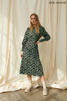 Sofie Schnoor Black/Green Floral Print Dress (T69374) | 175 €
