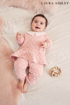 Laura Ashley Pink Newborn Quilted Sweatshirt and Joggers Set (T69558) | €45 - €48