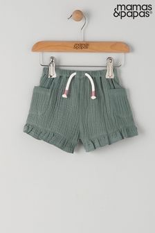 Mamas & Papas Green Woven Crinkle Shorts (T69728) | R275