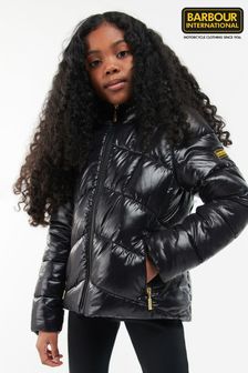 Barbour® International Girls Valle Quilted Black Jacket (T69743) | €128 - €152