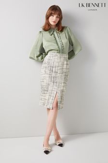 L.K.Bennett Cream Lottie Tweed Skirt (T69758) | ₪ 833