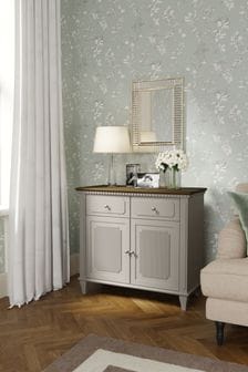 Laura Ashley Pale French Grey Hanover 2 Door 2 Drawer Narrow Sideboard (T69957) | €1,109