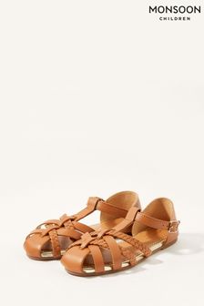 Светло-коричневые сандалии с плетеными ремешками Monsoon (T70032) | €10 - €11