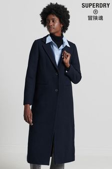 Superdry Blue Quilt Wool Crombie Coat (T70249) | 255 €
