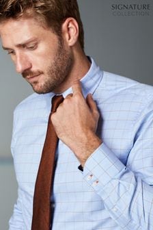 Blue Check Regular Fit Single Cuff Signature Trimmed Shirt (T70270) | 48 €