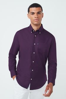 Dark Purple Regular Fit Single Cuff Easy Iron Button Down Oxford Shirt (T70275) | €22