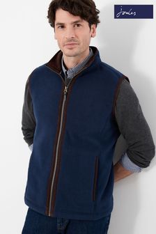 Joules Blue Coxton Fleece Gilet With Patch Pockets (T70320) | 94 €