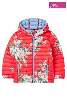 Jachetă impermeabilă pliabilă Joules Kinnaird roz din materiale reciclate cu imprimeu (T70425) | 234 LEI - 267 LEI