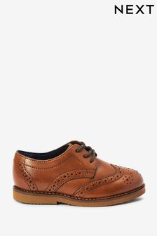 Tan/Brown Standard Fit (F) Leather Brogue Shoes (T70515) | €44 - €50