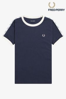 Azul marino - Camiseta de niño con detalle de cintas de Fred Perry (T70633) | 42 € - 50 €