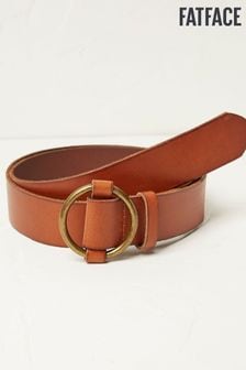 FatFace Brown Round Buckle Leather Belt (T71112) | $48