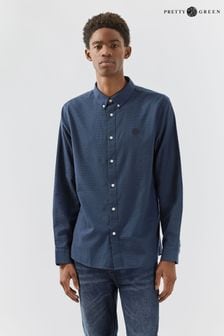 Pretty Green Navy Blue Micro Houndstooth Shirt (T71179) | 189 zł