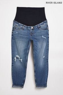 Синие джинсы в винтажном стиле для беременных River Island Sorbet (T71283) | 1 572 грн