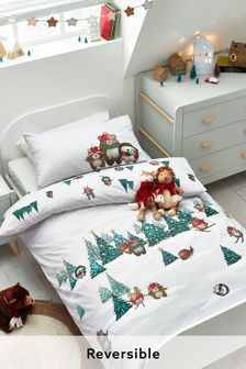 Obliečka na perinu a vankúš s vianočným motívom so zvieratkami a zasneženou krajinou (T71390) | €19 - €31