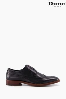 Dune London Black Superior Leather Wingtip Brogue Shoes (T71467) | $166