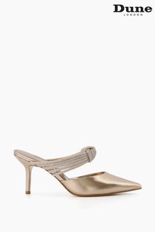 Dune London Gold Metalic Croatia Diamante Knot Court Shoes (T71889) | $266