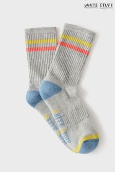 White Stuff Grey Stripe Ribbed Midi Socks (T71910) | ₪ 42