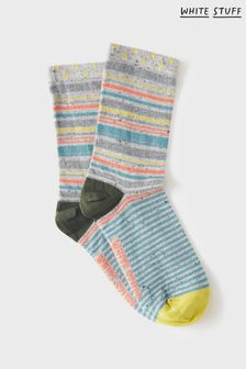 White Stuff Blue Nep Multi Stripe Socks (T71913) | ₪ 32