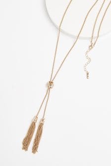 Gold Tone Long Tassel Necklace (T71946) | €10