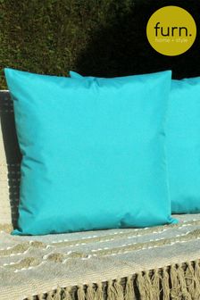 furn. Blue Plain Twin Pack Water UV Resistant Outdoor Cushions (T72131) | €34
